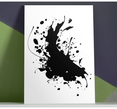 Svart bläck splash canvas konst - Tenstickers