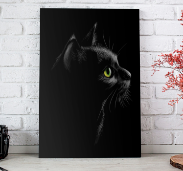 Svart katt vägg konstcanvas tavla - Tenstickers