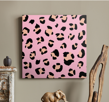 Svart och rosa akvarell leopard sovrumsduk - Tenstickers