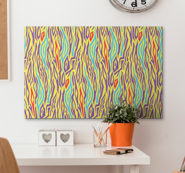 Tappningfärgade zebra-kanvastryck - Tenstickers