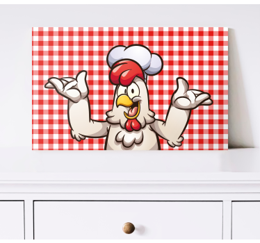 Tecknad kyckling kock fågelcanvas tavla canvas tavla - Tenstickers