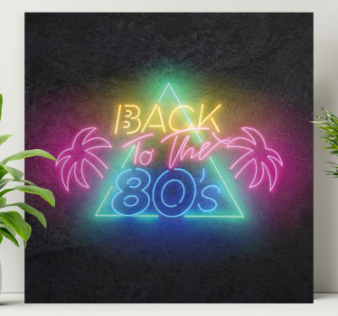 Tillbaka till 80 -talet logotyp canvas tavla citat tryck - Tenstickers