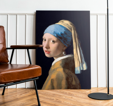 Tjejen med pärlörhänge målning Kanvas konst - Tenstickers