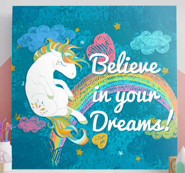 Unicorn flerfärgad frase unicorncanvas tavla canvas tavla - Tenstickers