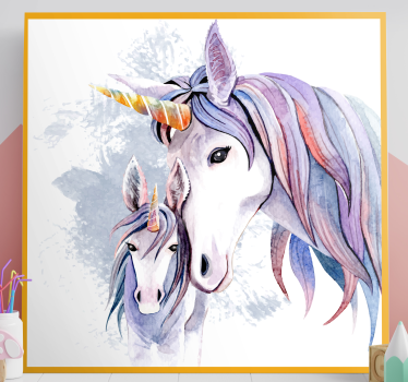 Mor och dotter unicorncanvas tavla canvas tavla - Tenstickers