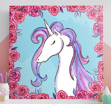 Lila ton unicorncanvas tavla canvas tavla - Tenstickers