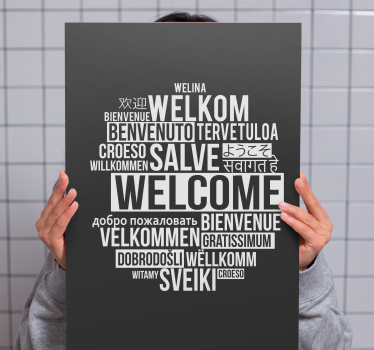 Välkommen cirkel canvas tavla citat tryck - Tenstickers