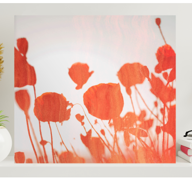 Varm polska vallmo blommigcanvas tavla - Tenstickers