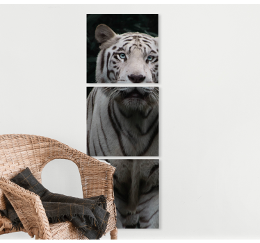 Vit tiger djur canvas - Tenstickers