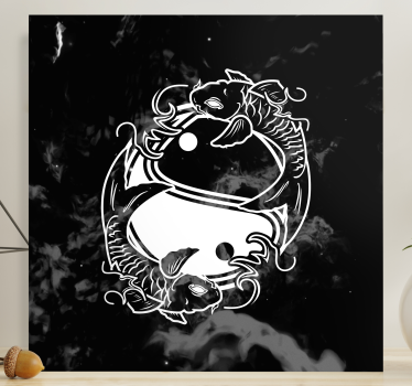 Yin yang balance fish zen canvasprints - Tenstickers