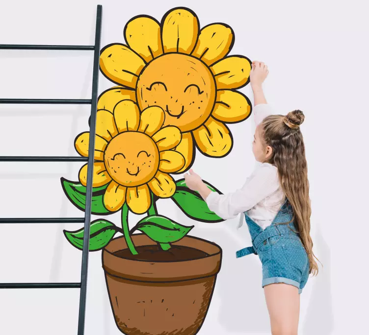 2 solrosor i en dörrklistermärke - Tenstickers