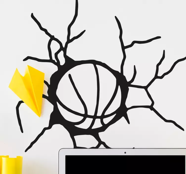 3d basket boll effekt klistermärke - Tenstickers