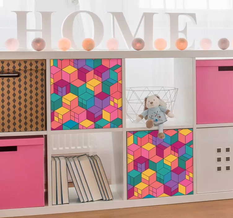 3d block möbel klistermärke - Tenstickers