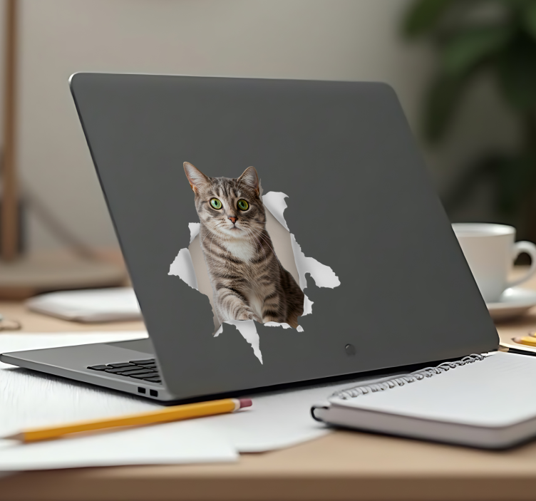 3d-katt Laptop klistermärke - Tenstickers