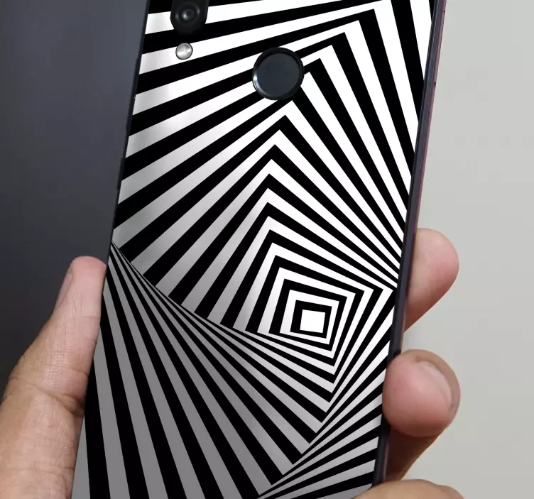 3d svartvit tunnel huawei klistermärke - Tenstickers