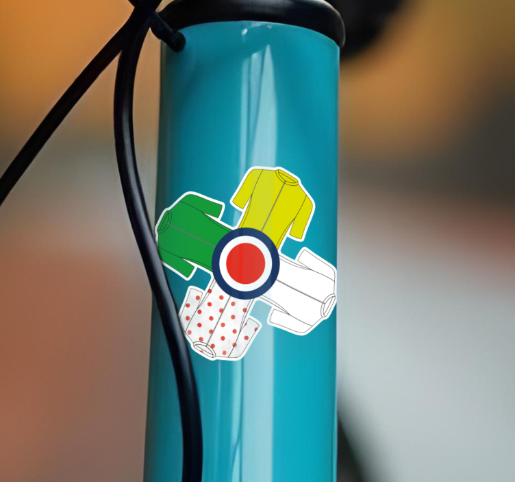 4 cykeltröja och cirkel klistermärken till cykel - Tenstickers