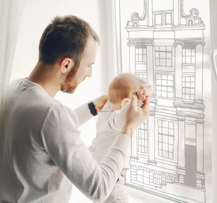 Holländska hus fönster klistermärke - Tenstickers