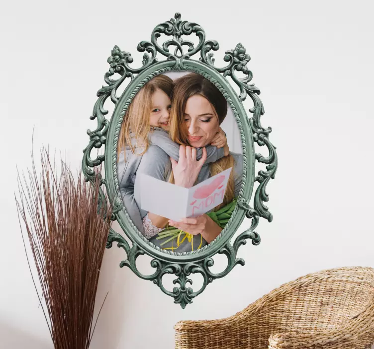 Väggdekal personliga vintage spegel - Tenstickers