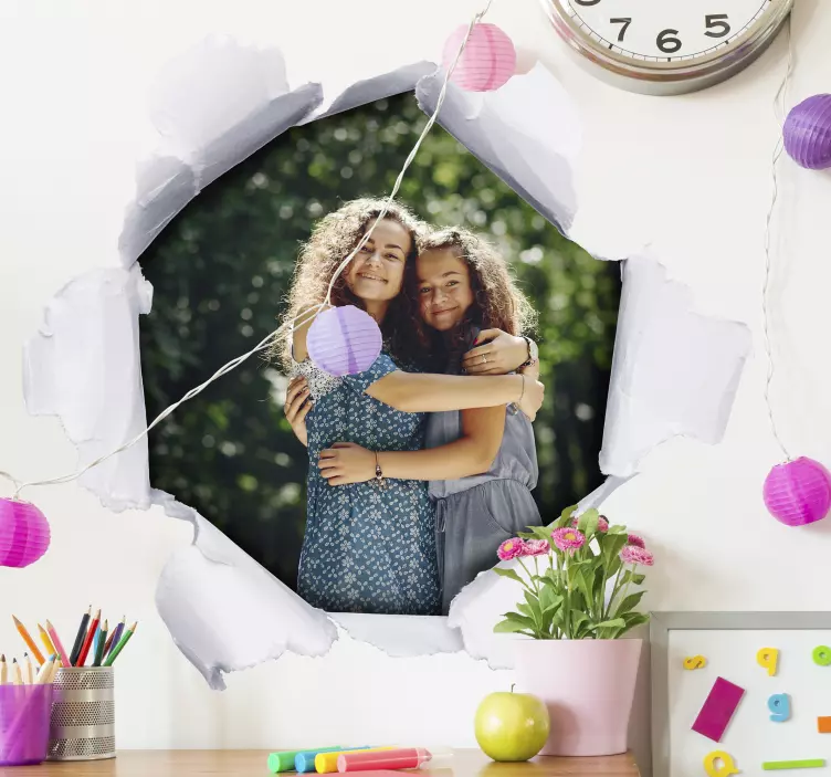 Personifierad 3d pappershål klistermärke - Tenstickers