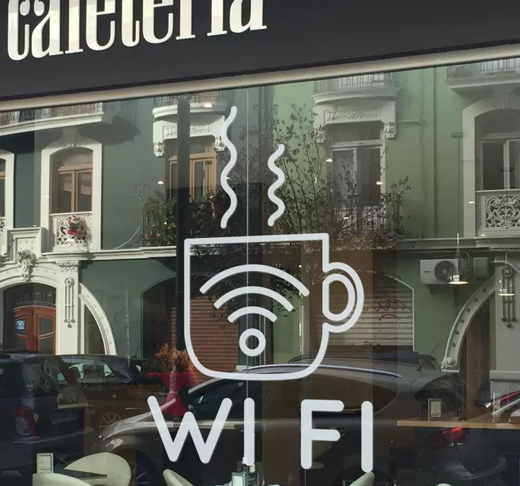 Wi-fi-kaffeaffärs-klistermärke - Tenstickers