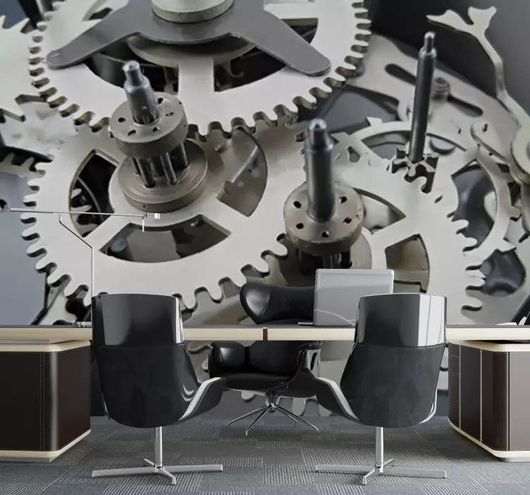 Klocka mekanism väggmålning - Tenstickers