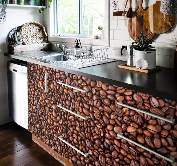 Kaffe textur bit väggmålning klistermärke - Tenstickers