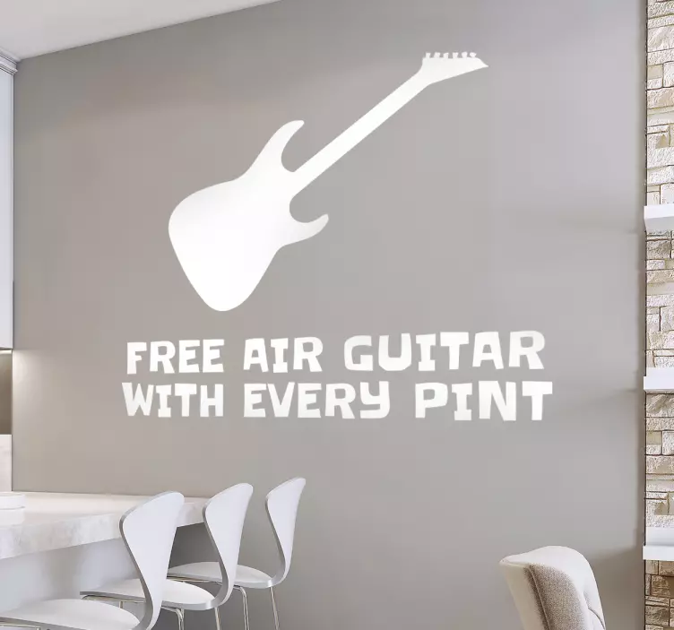Gratis luftgitarr med varje pintväggklistermärke - Tenstickers
