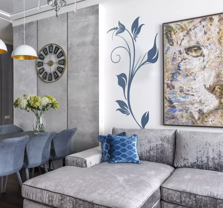 Blomma dekoration vägg klistermärke - Tenstickers