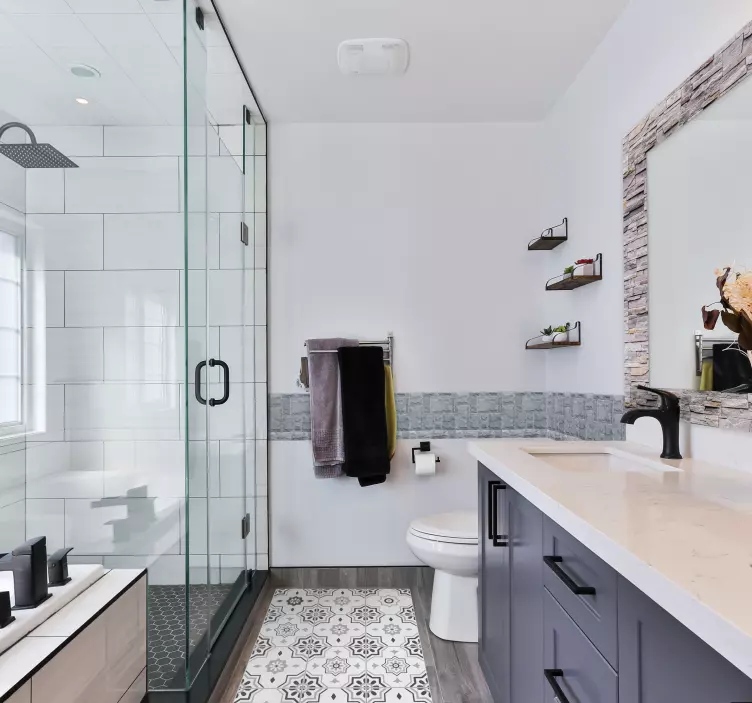 Spegel ram sten textur spegel klistermärke - Tenstickers