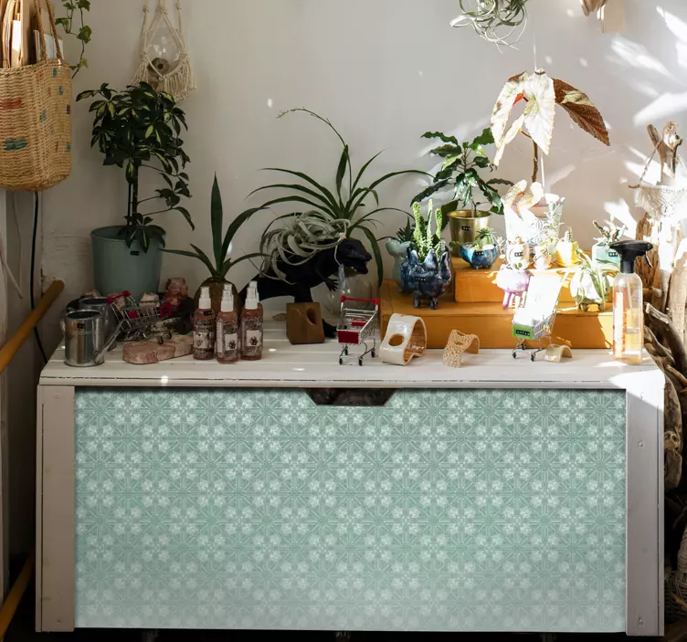 Blommigt blekningsmönster klistermärken til möbler - Tenstickers