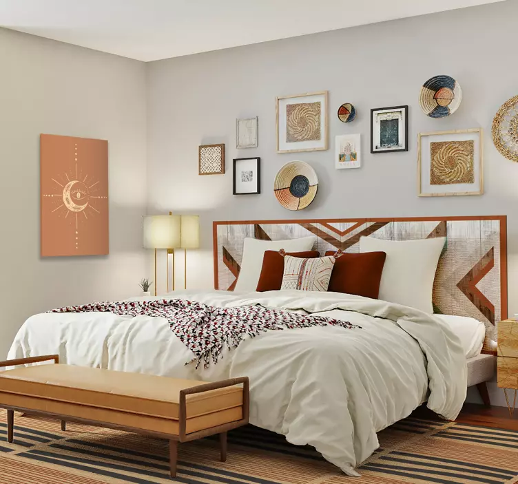 Geometrisk mönstrad design sänggavlar klistermärken - Tenstickers