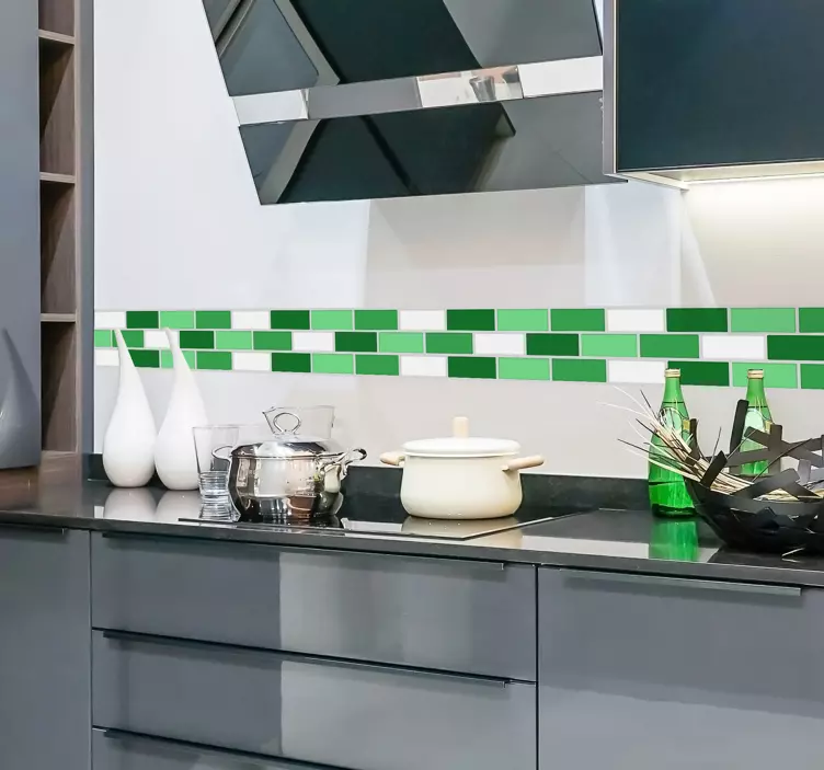 Grön kakel klistermärke - Tenstickers