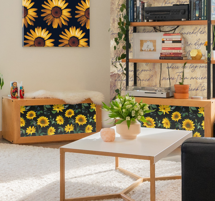 Solrosblommor klistermärken till möbler - Tenstickers