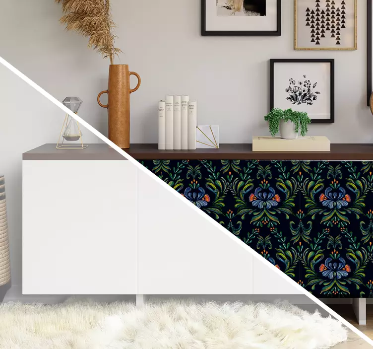 Klistermärke för färgglada folkprydnadsmöbler - Tenstickers