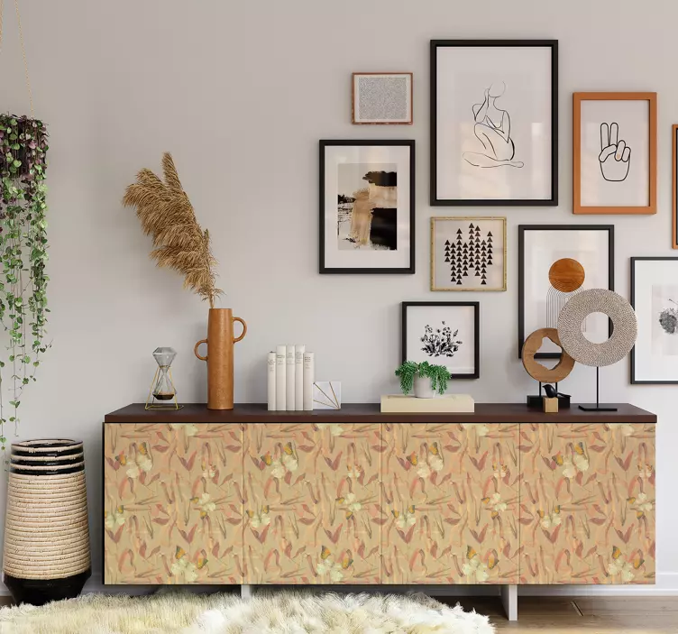 Höstens floresmönster klistermärken til möbler - Tenstickers