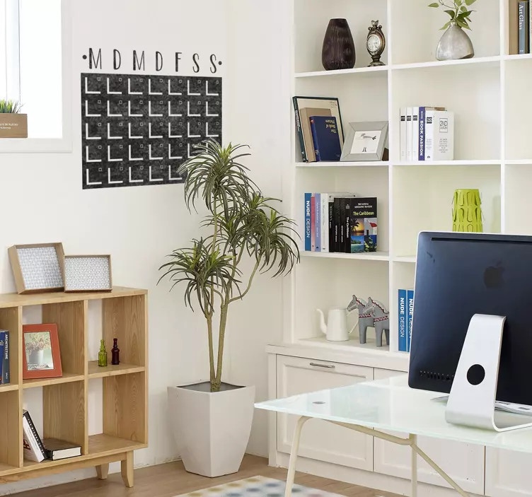 Veckodagarskalender krittavla klistermärken - Tenstickers