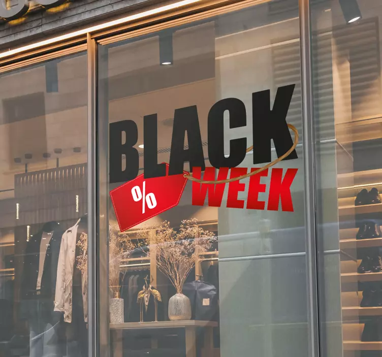 Svart veckoetikett svart fredag klistermärke - Tenstickers