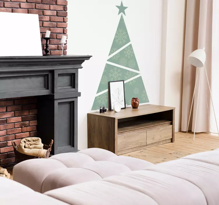 Geometrisk julgran klistermärke - Tenstickers