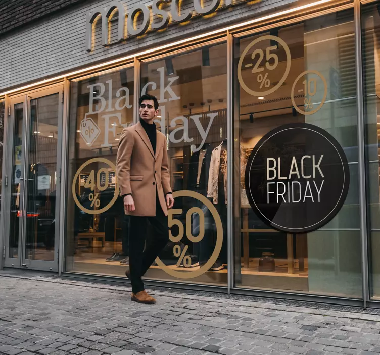 Svart fredag ​​fönsterklistermärke - Tenstickers