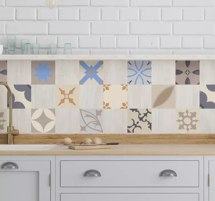 Hydraulisk kakel vinyl klistermärke - Tenstickers