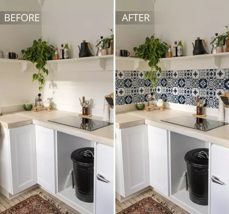 Dekorativ klistermärke navy geometriska mönster - Tenstickers