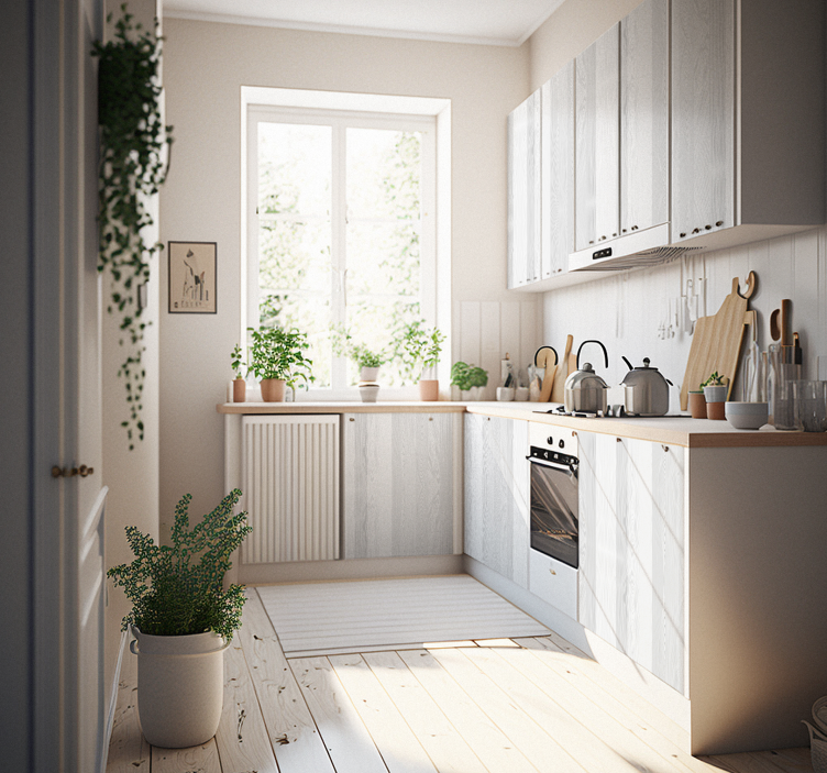 Textura madera blanca Väggklistermärken möbler - Tenstickers