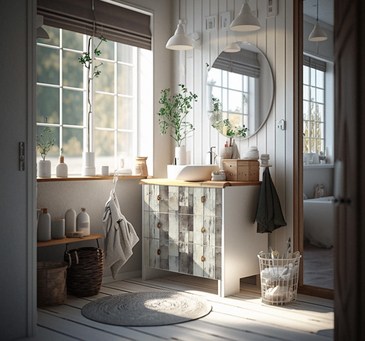 Madera clara envejecida Väggklistermärken möbler - Tenstickers