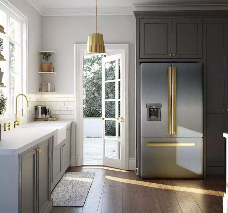 Vinylkylskåp i stål Väggklistermärken kylskåp - Tenstickers