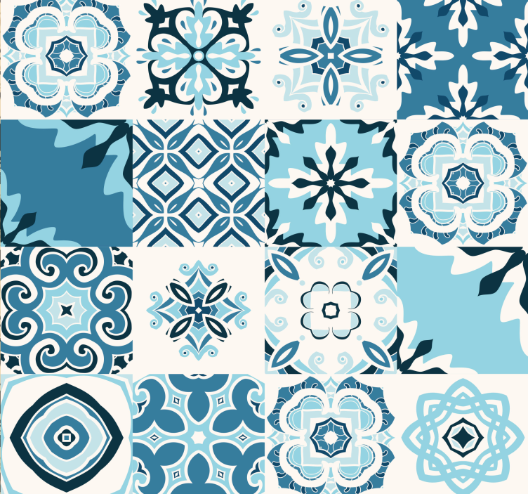 Azulejos azules Väggklistermärken möbler - Tenstickers