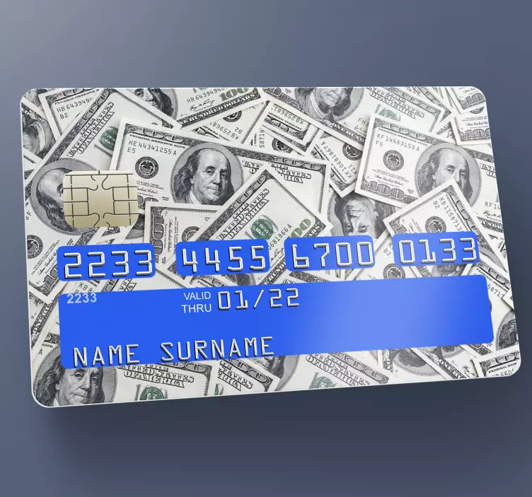 Dollar kort vinyl klistermärke - Tenstickers