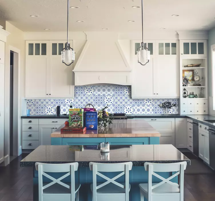 Delft blå kakel vinyl klistermärke - Tenstickers