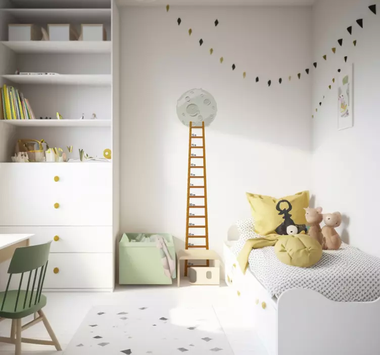 Stege till månen höjd diagram dekal - Tenstickers