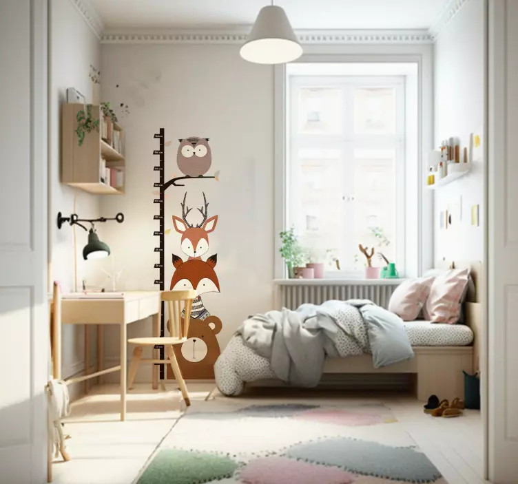 Skogsmark djurhöjd diagram klistermärke - Tenstickers