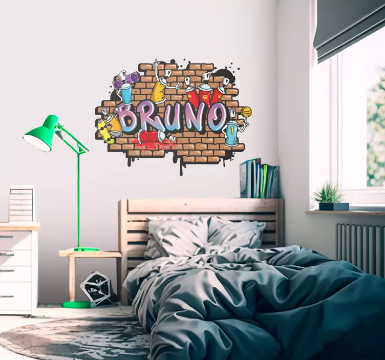 Graffiti på en vägg Väggklistermärken stad - Tenstickers